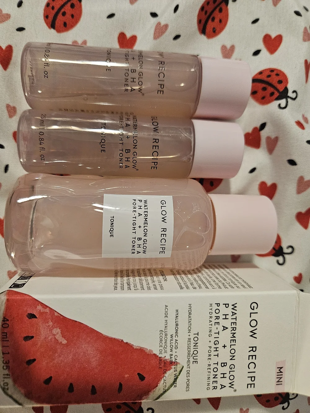 Lot of 3 Glow Recipe Watermelon Glow Toner  Pha and Bha